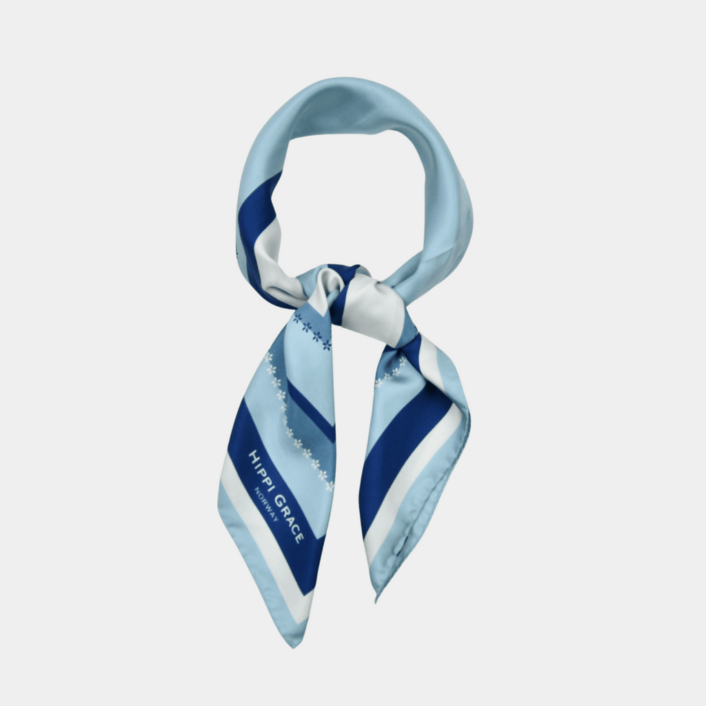 Silkeskjerf i blå, 100% twill silke
