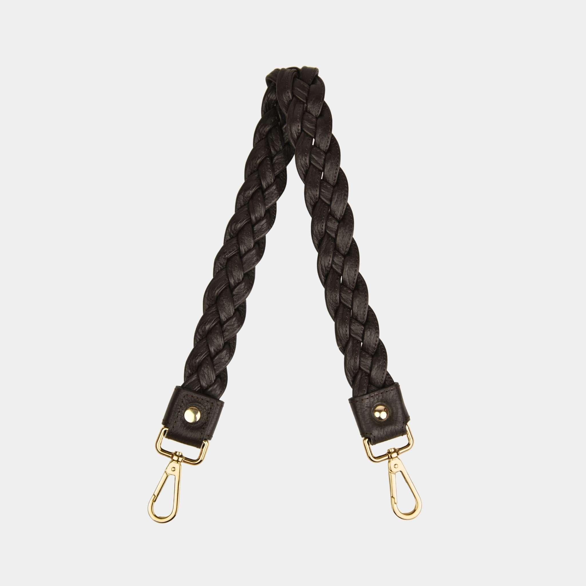 Klassisk rund flettestropp i brun med gull - 0,53cm. Den perfekte lengden som gjør alle vesker til skuldervesker. Kan også brukes som pynt på vesken.