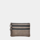 Lommebok, Ku-skinn to glidelås-lommer på framsiden, glidelås-lukning. 