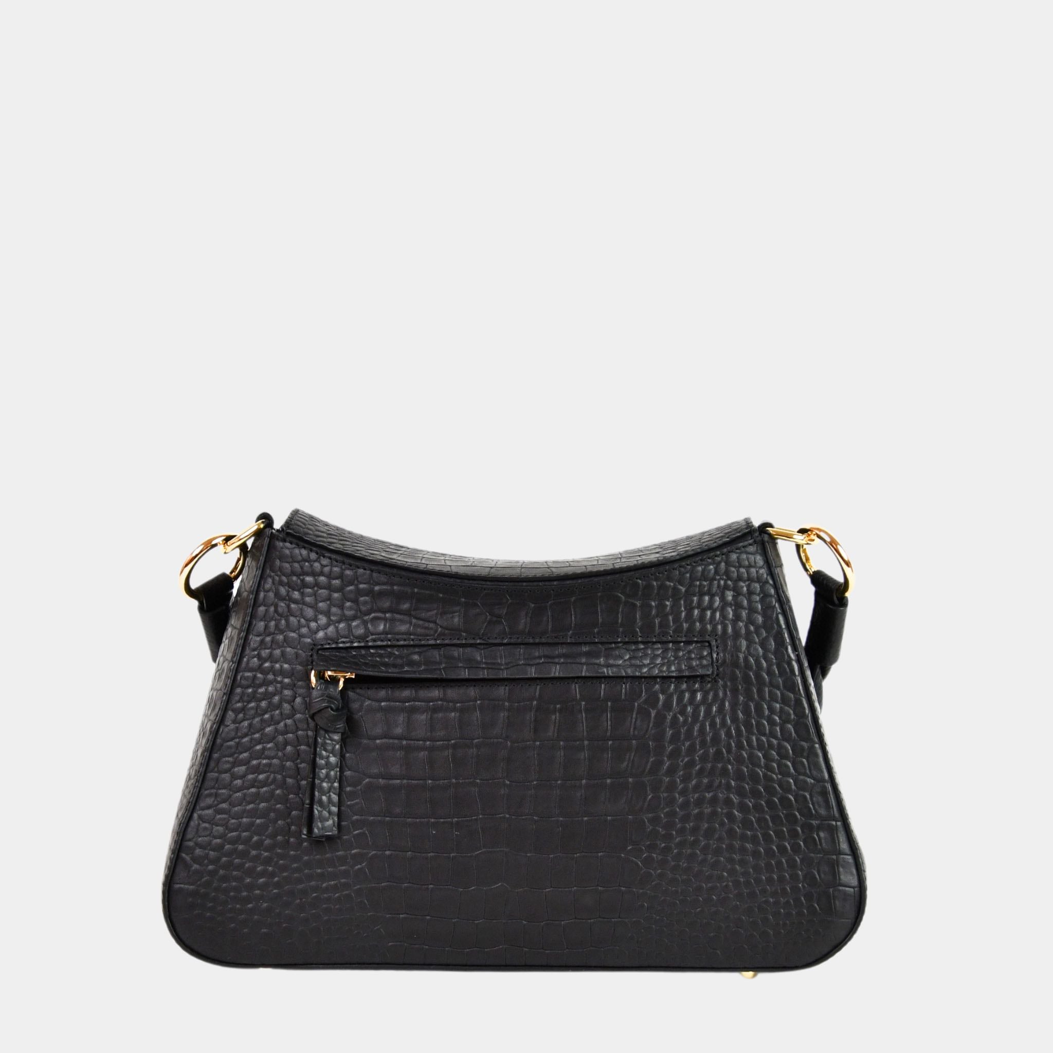 Hippi Grace Paris i fargen coco sort er en liten skinnveske til dame. Vesken kommer med en flettet skulderstropp og en regulerbar crossbody stropp, begge avtagbare. Skuldervesken passer perfekt som både hverdagsveske og festveske. Vesken har en dobbel lukking med magnet knapp i topp. Crossbody vesken har et elegant design, med inspirasjon fra den franske baguette vesken. Norsk design. Svart Skinnveske dame. Svart veske i skinn. Festveske dame. Baguette bag i ekte skinn. Sort Veske. Veske Svart [wv]