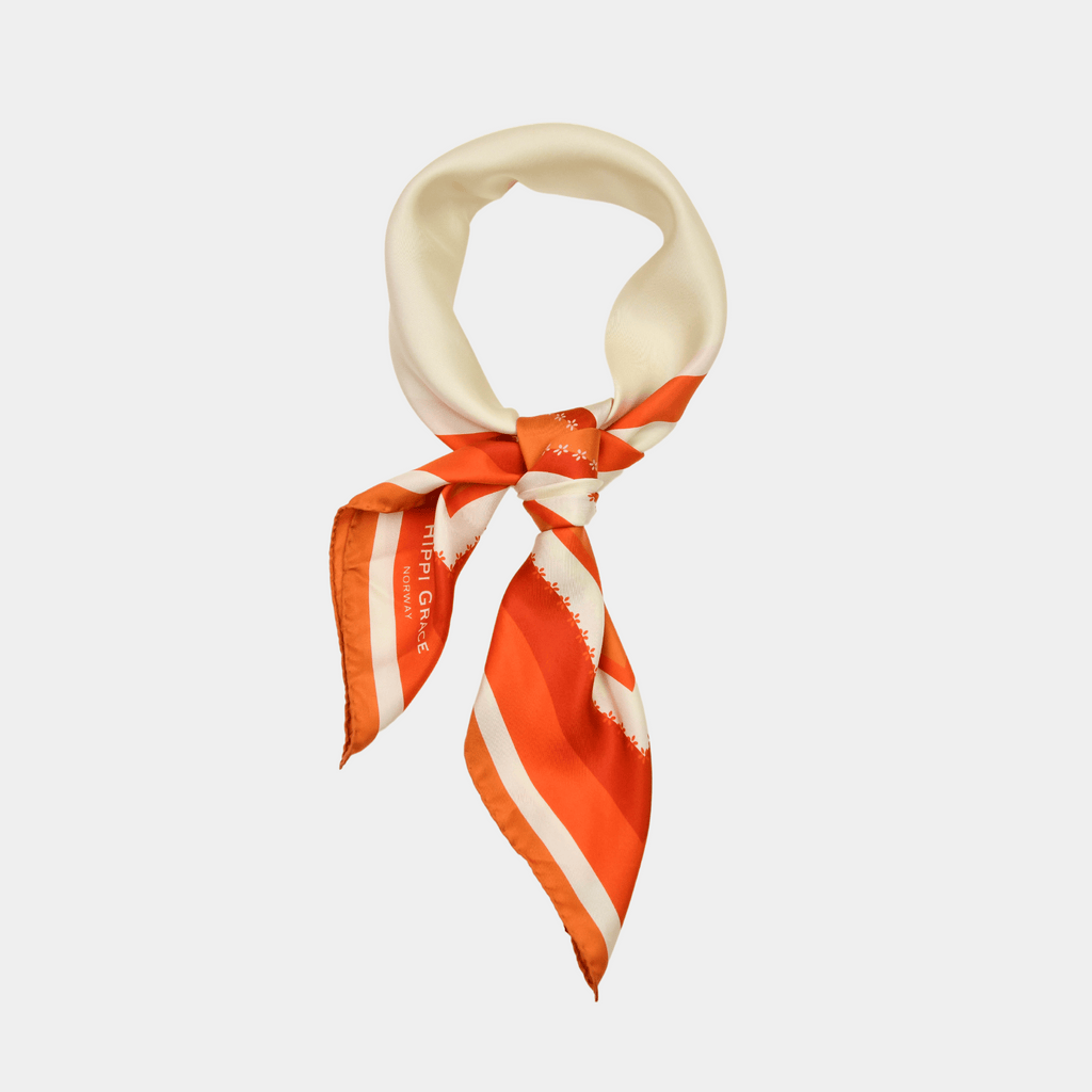 Silkeskjerf i oransje, 100% twill silke
